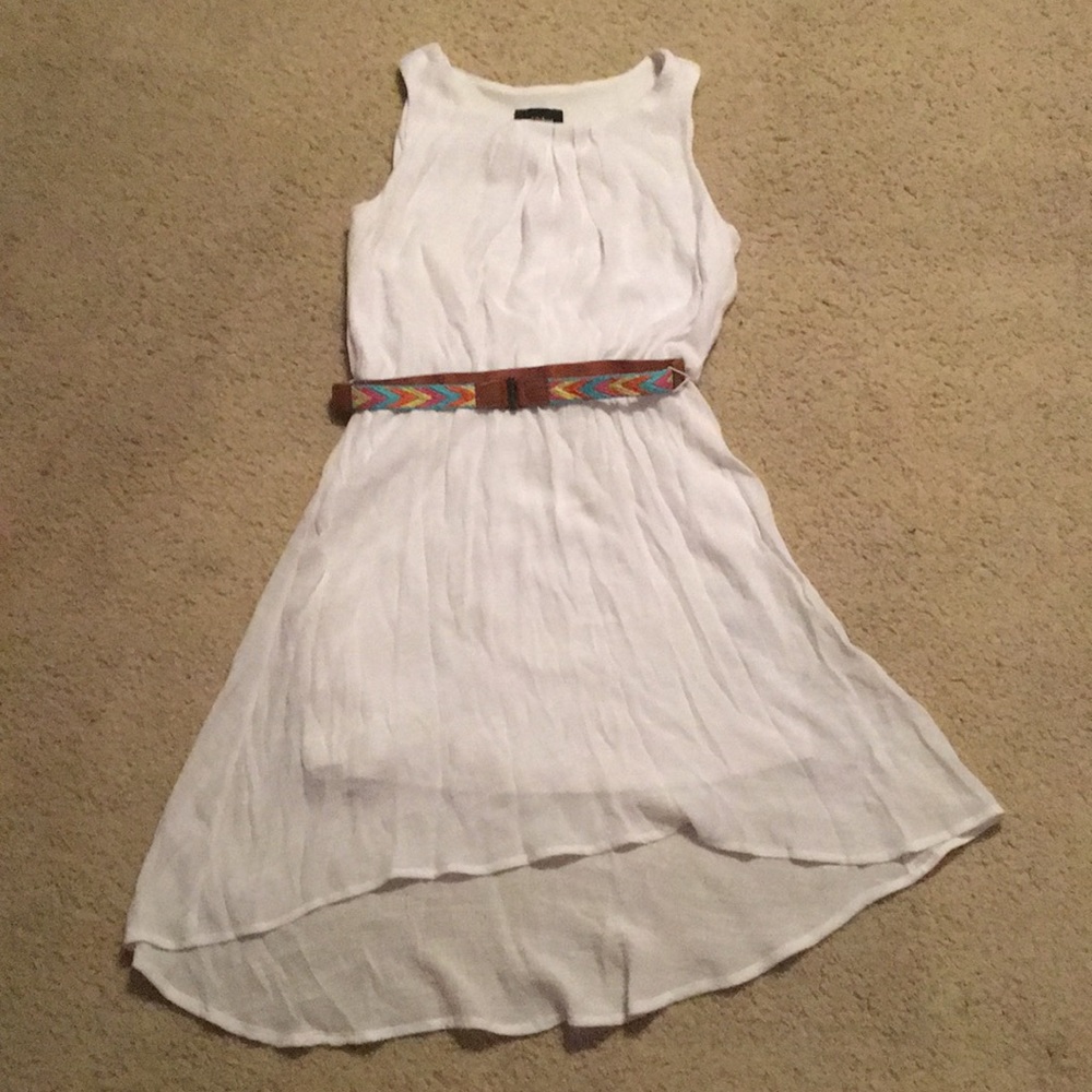 White dress with belt attached. Worn three times.